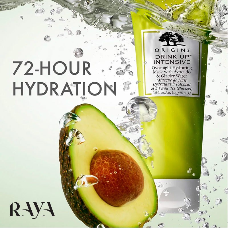 ماسک شب آبرسان درینک آپ اوریجینز حاوی آووکادو حجم 15 میل Origins Drink Up Intensive Overnight Hydrating Mask With Avocado & Glacier Water